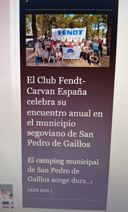 2024 Noticia prensa - Segovia Directo · CLUB FENDT Caravan España